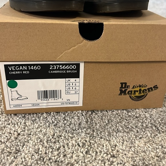 Dr. Martens Vegan Cherry Red boots - Picture 2 of 6